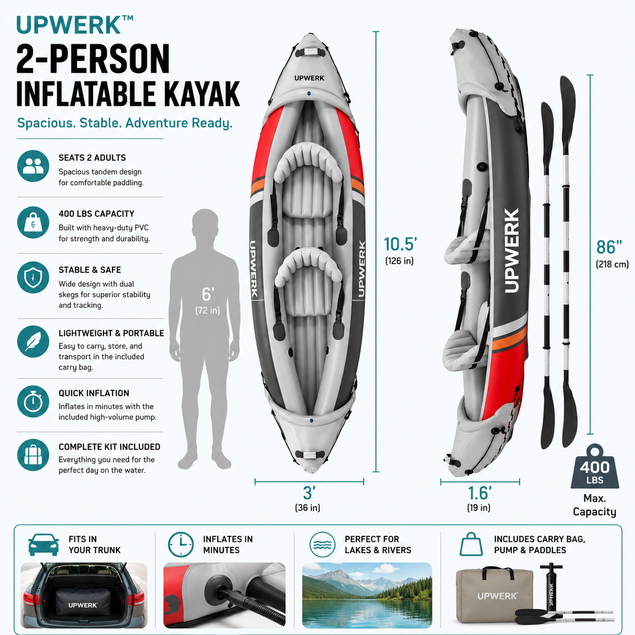 upwerk™ K2 Adventure Kayak