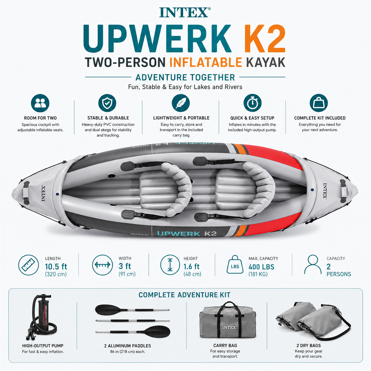 upwerk™ K2 Adventure Kayak